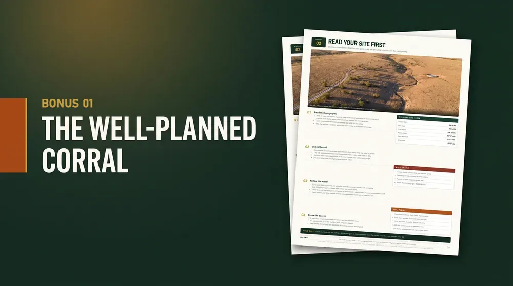 The Well-Planned Corral bonus cover, siting guide pages