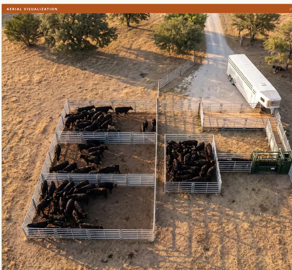 Aerial visualization of the finished corral
